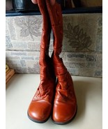 Miz Mooz Bloom Womens Tan  Leather Button Wedge Boots Size 7 Bin MM - £45.08 GBP