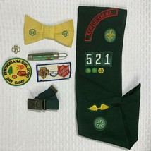 Vtg Girl Scout Kutmaster Knife Sash Trefoil Pins Patches Tie Belt Kentuckiana - £26.09 GBP
