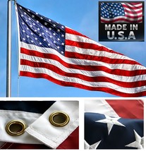 Usa Made 3x5 Us 600D Nylon Flag Embroidered&amp;Sewn 2-PLY 2-SIDED Heavy Duty Banner - £35.65 GBP