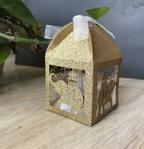 100pcs Glitter Gold Elephant Chocolate Gift Boxes,laser cut wedding gift... - $48.00