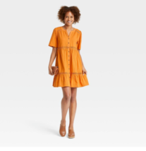 NEW Women&#39;s Short Sleeve Lattice Detail Dress - Knox Rose L - $30.00