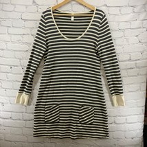 Gap Body Sweater Dress Womens Sz M Black White Stripes Long Sleeve Pockets - $11.88