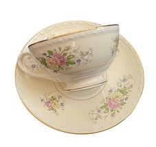 Himer Laughlin Eggshell Georgian Cup + Saucer USA Tea Coffee Princess Party - $9.99