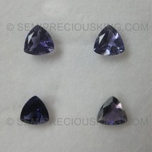 Natural Iolite Trillion Step Cut 7X7mm Ultramarine Blue Color VS Clarity Loose G - $95.67