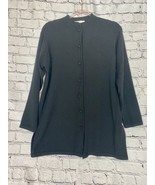 Vtg Valerie Steven’s Black Merino Wool Medium Button Up Granny Core Card... - $23.76