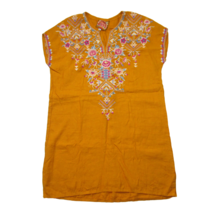 NWT Johnny Was Nyrjan Linen Easy Tunic in Curry Floral Embroidered Dress M $260 - £116.96 GBP