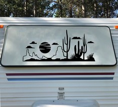 Desert Cactus Sun Scene V3 Vinyl Decal - RV Camper Graphics Travel Trailer - £7.89 GBP+