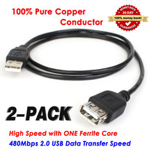 2X3Ft Usb 2.0 A Male To A Female Extension Cable Cord Extender For Pc Or... - £13.62 GBP