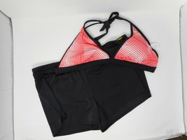 NWT $88 Nike 2 Pc Women&#39;s Black Bikini Swimsuit NESS4779 Set Sz 12 - £31.96 GBP