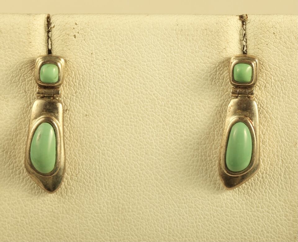 Primary image for Vintage Sterling Signed 925 WK Whitney Kelly Modern Turquoise Designers Earrings