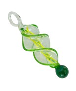 Translucent Green Abstract Twisted Spiral Art Resin Necklace - £19.37 GBP