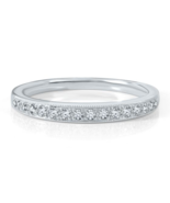 WOMEN LADIES 1/5 CT ROUND CUT DIAMOND WEDDING BAND IN 14K WHITE Gold Plated - $1,096.92 MXN