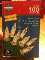 Clear 100 Mini Lights 20ft Green Wire Christmas December Home NEW Ships ... - $18.50