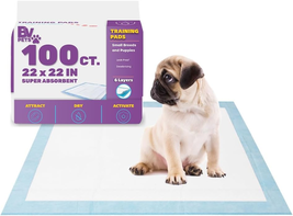 Puppy Pads Leak-Proof 100 Count 22"X 22" - Absorbent Pee Pads  - $33.53