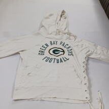Green Bay Packers Touch by Alyssa Milano Vintage Women M White Hoodie Sweatshirt image 13