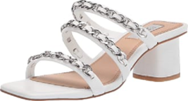 NEW STEVEN NEW YORK WHITE LEATHER SANDALS SIZE 8.5 $120 - $82.18
