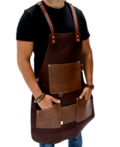 Shwaan Leather Apron for Cooking/Barber Uniform/Multipurpose ( Pack of 2 Aprons) - £234.87 GBP