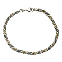 Vintage Milor Sterling Silver 925 Tri-Color Rope and Ball Chain Bracelet 7 - £31.98 GBP