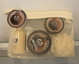 Body Shop 4pc Coconut Set Shower Cream Body Butter Cream Scrub Travel Po... - £29.95 GBP