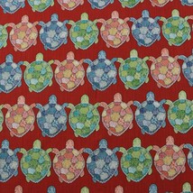 Richloom Turtle Bay Pompeii Red White Sealife Toile Multiuse Fabric By Yard 54&quot;W - £7.75 GBP