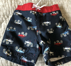 Gymboree 3-6 Months Baby Boys Monster Truck Swim Shorts Red Blue White NWT  - $14.84