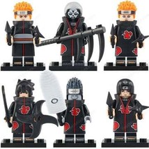 New 6Pcs Naruto Hidan Yahiko Pain Kisame Hoshigaki Uchiha Itachi Custom Minifigu - $43.97