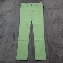 HAE Pants Womens S Green Mid Rise Flat Front Slim Straight Leg Jegging - £23.21 GBP