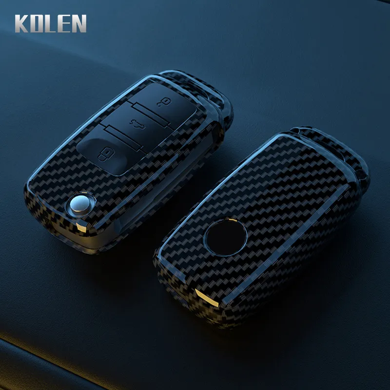 ABS Carbon Fiber Car Key Case Cover Shell For VW Volkswagen Polo Golf Pa... - $13.50+