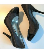 BCBG Round Toe Black Signature Patent Pumps Heels 7.5 Shoes  - £14.58 GBP