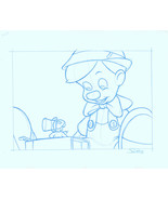 Jon Pinto Original Art SIGNED Walt Disney World Park Pinocchio &amp; Jiminy ... - £78.00 GBP