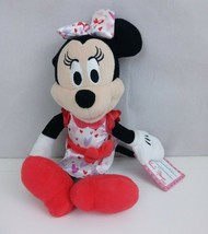 Disney Just Play Valentines Minnie Mouse 9&quot; Plush Wearing Hearts Dress - $184.34 MXN