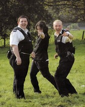 Simon Pegg and Nick Frost in Hot Fuzz silly pose on set 24x36 inch Poster - $29.99