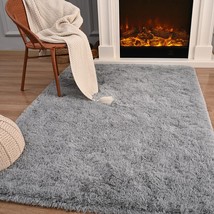 Fluffy Bedroom Rug 4 x 6 Ft Area Rugs for Living Room - £26.75 GBP