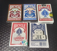 Bicycle Playing Cards Lot of 4 Decks, Dice Dragon Back Lovision Standard USED - £7.79 GBP
