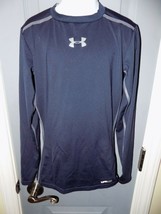 Under Armour Heat Gear Fitted Blue Long Sleeve Shirt Size YSM EUC - £13.68 GBP