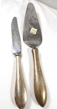 VTG setoff 2 sterling silver handles stainless steel knife and cake pie ... - $41.58
