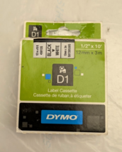 DYMO D1 Electronic Tape Cartridge, Thermal Transfer Black-White 1/2 in. ... - $14.01