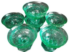 1930&#39;s Aquamarine McKee Rock Crystal Sherbet Dishes (6) - £119.46 GBP