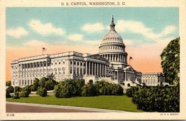 Washington D.C. United States(U.S.) Capitol Building 1930-45 Vintage Postcard - £7.48 GBP