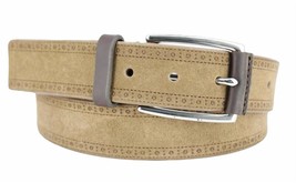 Remo Tulliani men&#39;s daniel cremieux italian suede belt Camel - $566.12 MXN