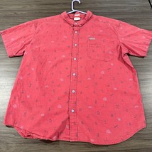 Columbia Regular Fit Short Sleeve Button Down Red Cactus Boat Print Mens XL - £16.81 GBP