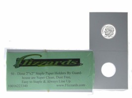 50 Cardboard/Mylar 2x2 Coin Holder Flips for Dime 17.9mm, by Guardhouse - £5.67 GBP