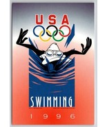 Looney Toons 1996 Olympics USA Swimming Daffy Atlanta 4x6 Postcard S29 - £3.15 GBP