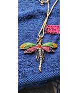 New Betsey Johnson Necklace Dragon Fly Multicolor Shiny Summer Spring De... - £11.78 GBP