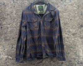 Hippy Tree Nomad Division Men&#39;s L Blue Plaid Button Up Pocketed Shirt - $34.99