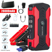 28000mAh Car Jump Starter 600A Portable Power Bank with LED Flashlight - £41.30 GBP