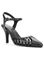 Kaleidoscope Schwarze Leder Court Schuhe UK 7 (F153) - $32.23