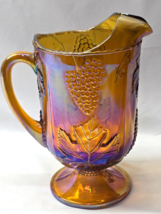 Vintage COLONY 64oz Pitcher HARVEST CARNIVAL MARIGOLD Grapes Leaves 9.75... - $408.23 MXN