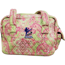Zumba Lemon Hill Shoulder Bag with Patches Womens Green Pink Paisley Zip Closure - £15.38 GBP