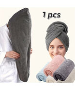 Solid Color Hair Towel Wrap Textured Drying Cap 9.8x25.5&quot; Absorbent for ... - $18.33 CAD